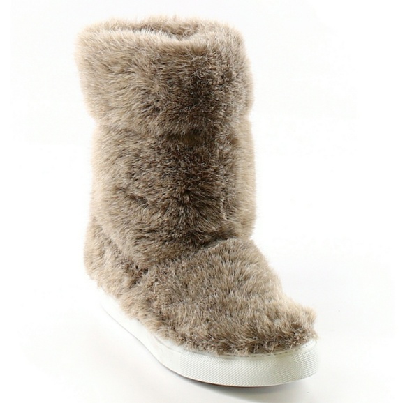 Joshua Sanders Beige Faux Fur Boot Shoes size 38~8 - Picture 2 of 2